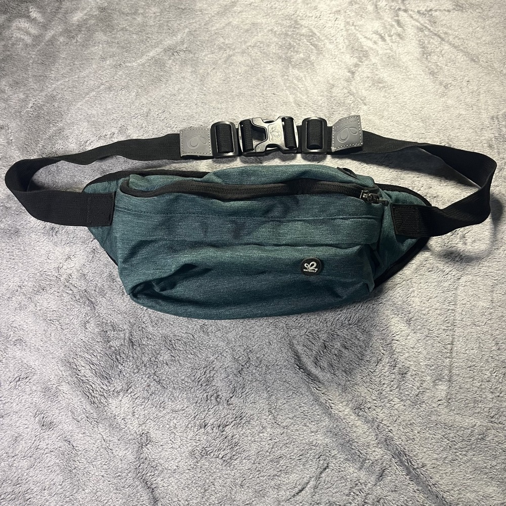 Waterfly Women's Waist Bag Teal with opening for corded headphone adjustable